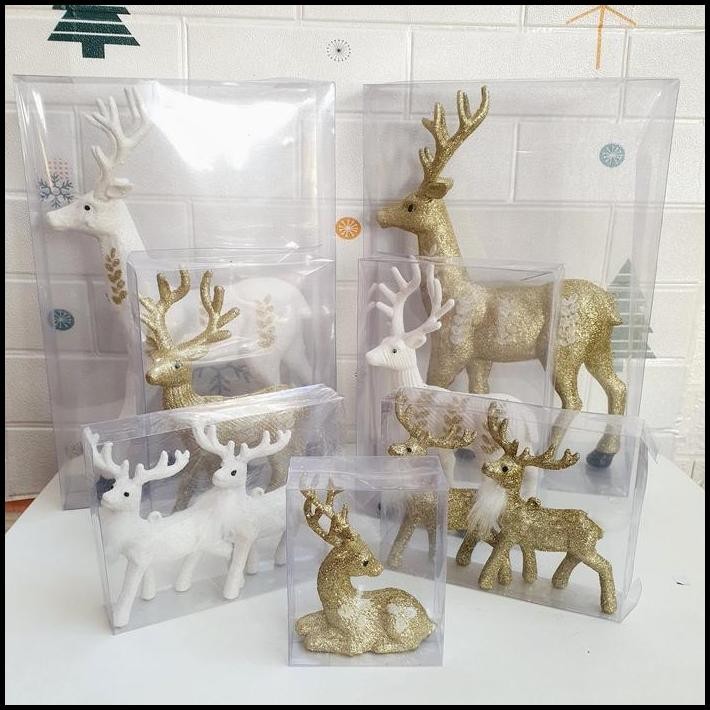 Dekorasi Rusa Natal Murah Pajangan Christmas Raindeer Tanduk Rusa Gold