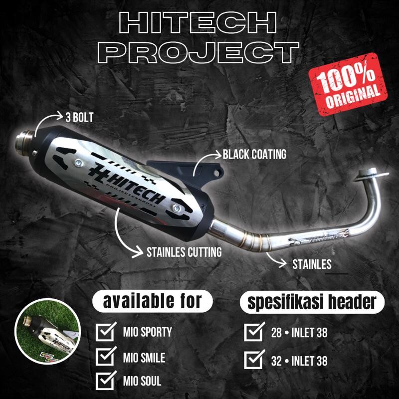 Knalpot Mio Original Hitech Project Suara Ngebas Adem Pnp Mio Soul Mio Sporty Mio Smile