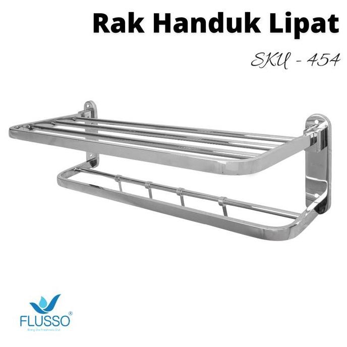 GANTUNGAN Rak Handuk Dinding Kamar Mandi Stainless FLUSSO | Rak Handuk Kamar Mandi | Gantungan Handu