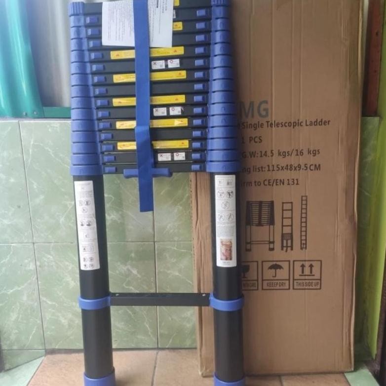 Terlaris Tangga Teleskopik 6,2 Meter Singgele (Hitam Biru)