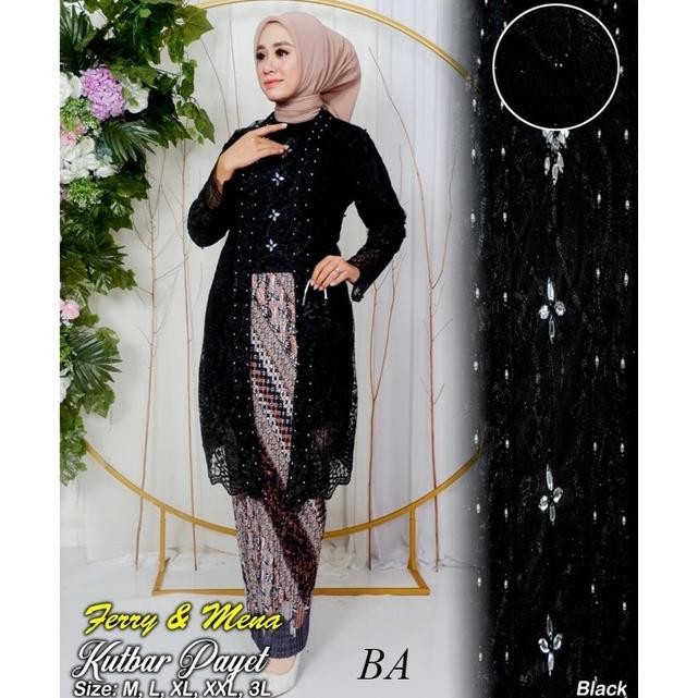 [kajirtjaya - ] BA kebaya modern Kebaya tunik kutu baru kebaya brokat tille bordir mutiara kebaya la