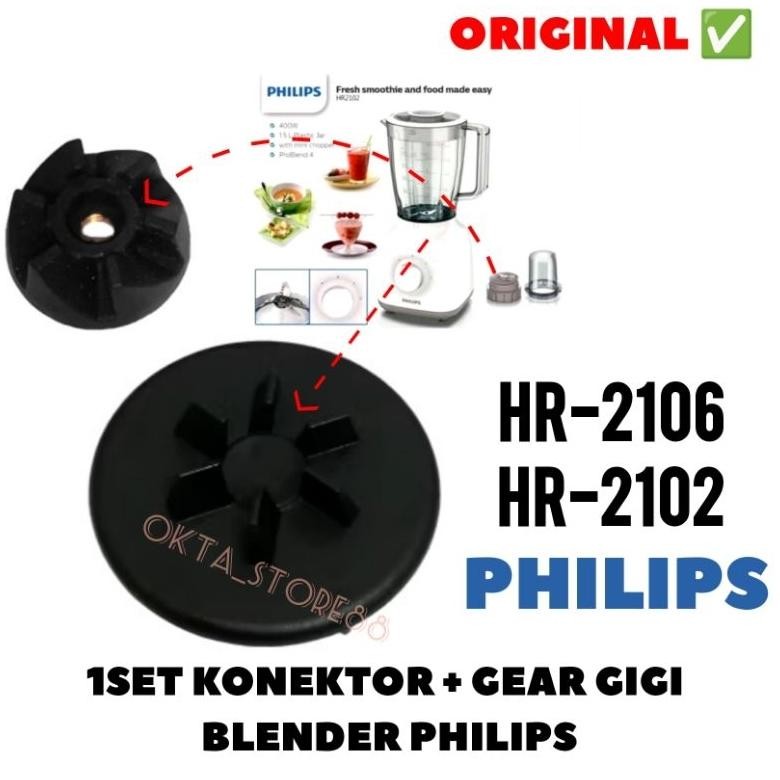 Kekinian SET GEAR GIGI KONEKTOR BLENDER PHILIPS HR-2106 , HR-2102 ORIGINAL .,