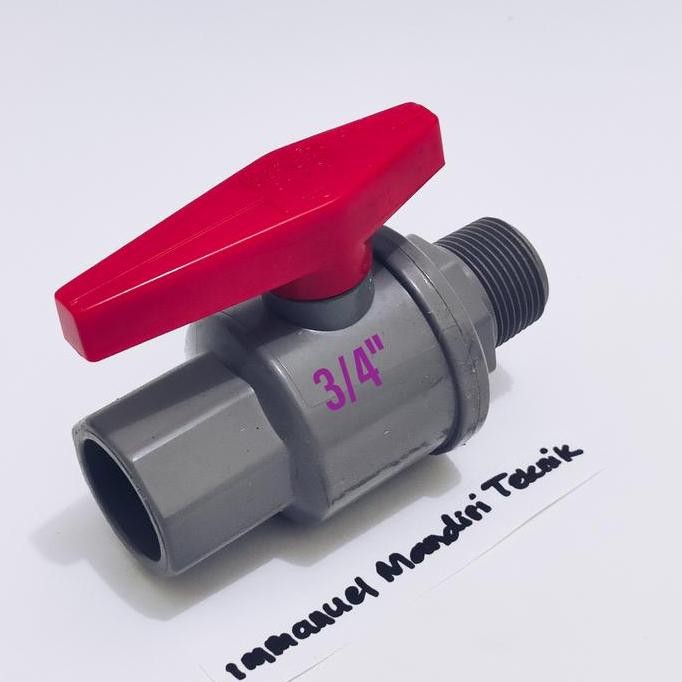 Ball valve KDJ 3/4 Drat Luar PVC / Stop Kran KDJ Taiwan 3/4 PVC