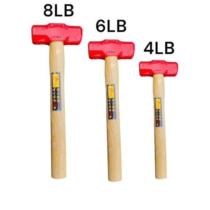 Palu Batu Gagang Kayu 4Lb 6Lb 8Lb Palu Bodem Beton Batu