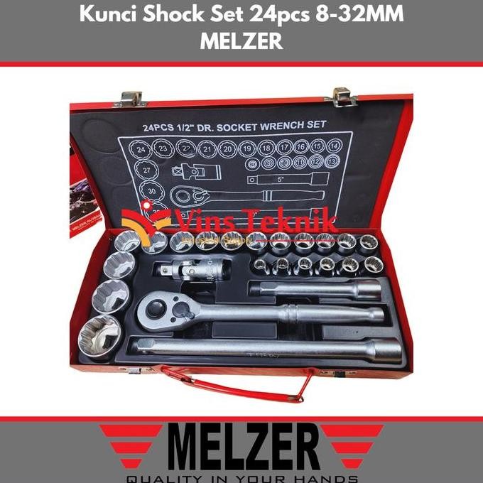MELZER kunci sock shock kunci sok kunci socket set 8-32MM 24PCS