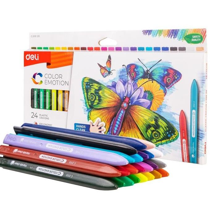 

[Flash sale] Deli Krayon Sekolah 24 Warna Cerah Bentuk segitiga ergonomis tidak beracun EC20020