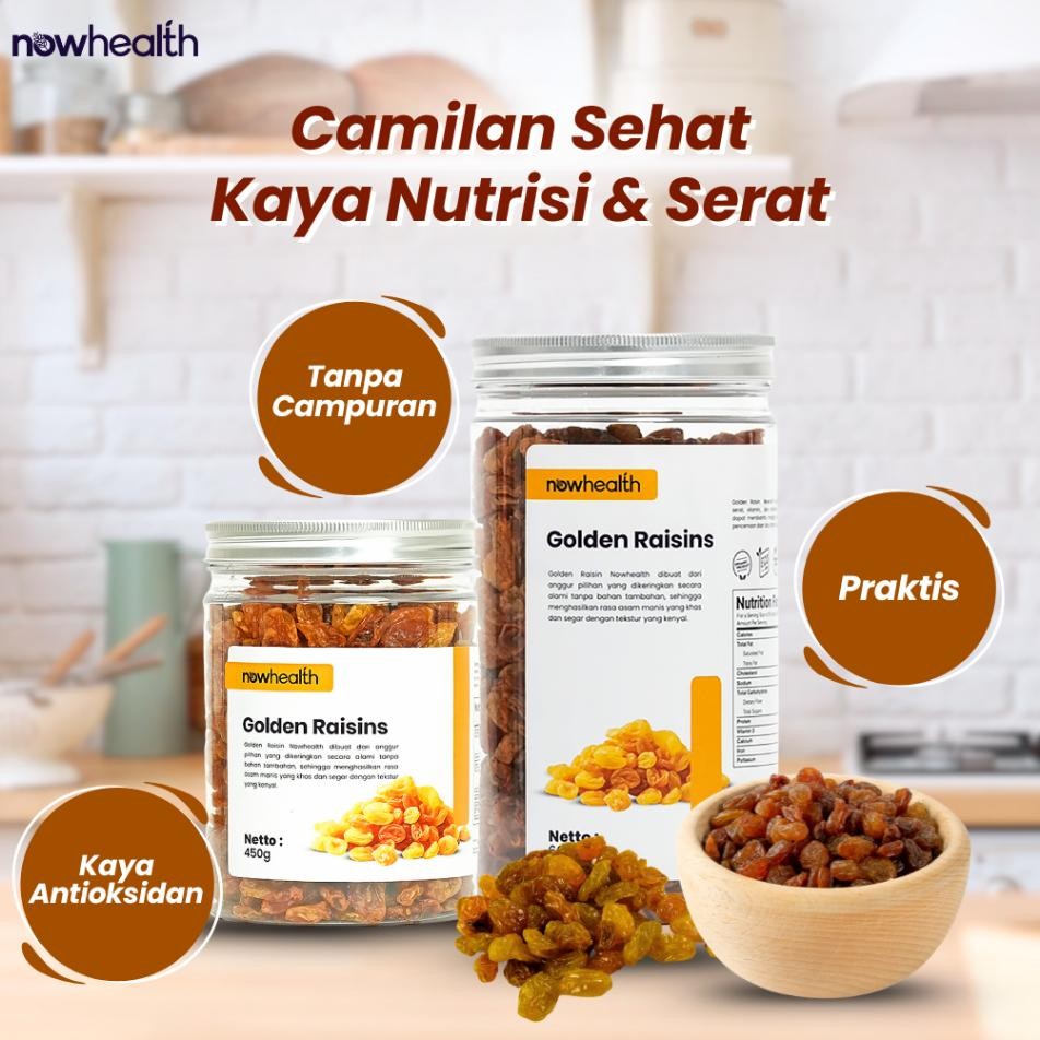 

Golden Raisin 600 Gr Nowhealth Kismis Asam Manis Organik Topping Campuran Camilan Sehat