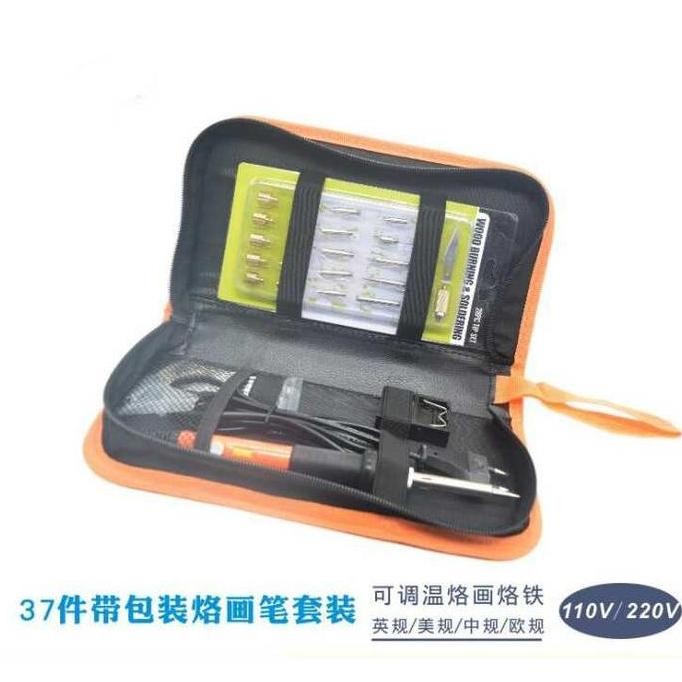 

Solder Alat Lukis Wood Burning Pen Pyrography 37 Set - A59276