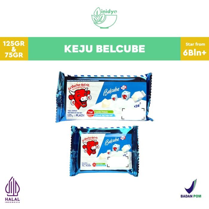 

New Keju Belcube THE LAUGHING CAW 125gr dan 78gr Keju Mpasi Bayi Baby Cheese Plain Cream Cheese Susu