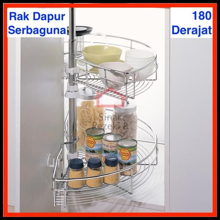 Terlaris Rak Dapur Taco Sudut 180 Derajat Putar Serbaguna Panci Wajan Hw-0091I Good Quality
