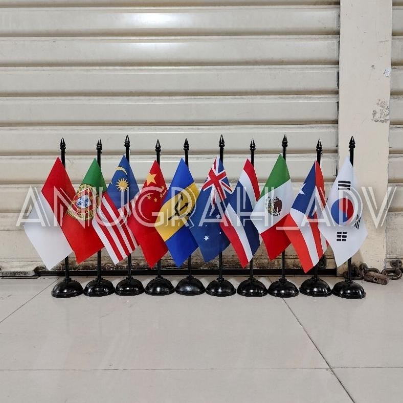 

PROMO MERDEKA bendera meja bendera negara ready stok semua negara + tiang