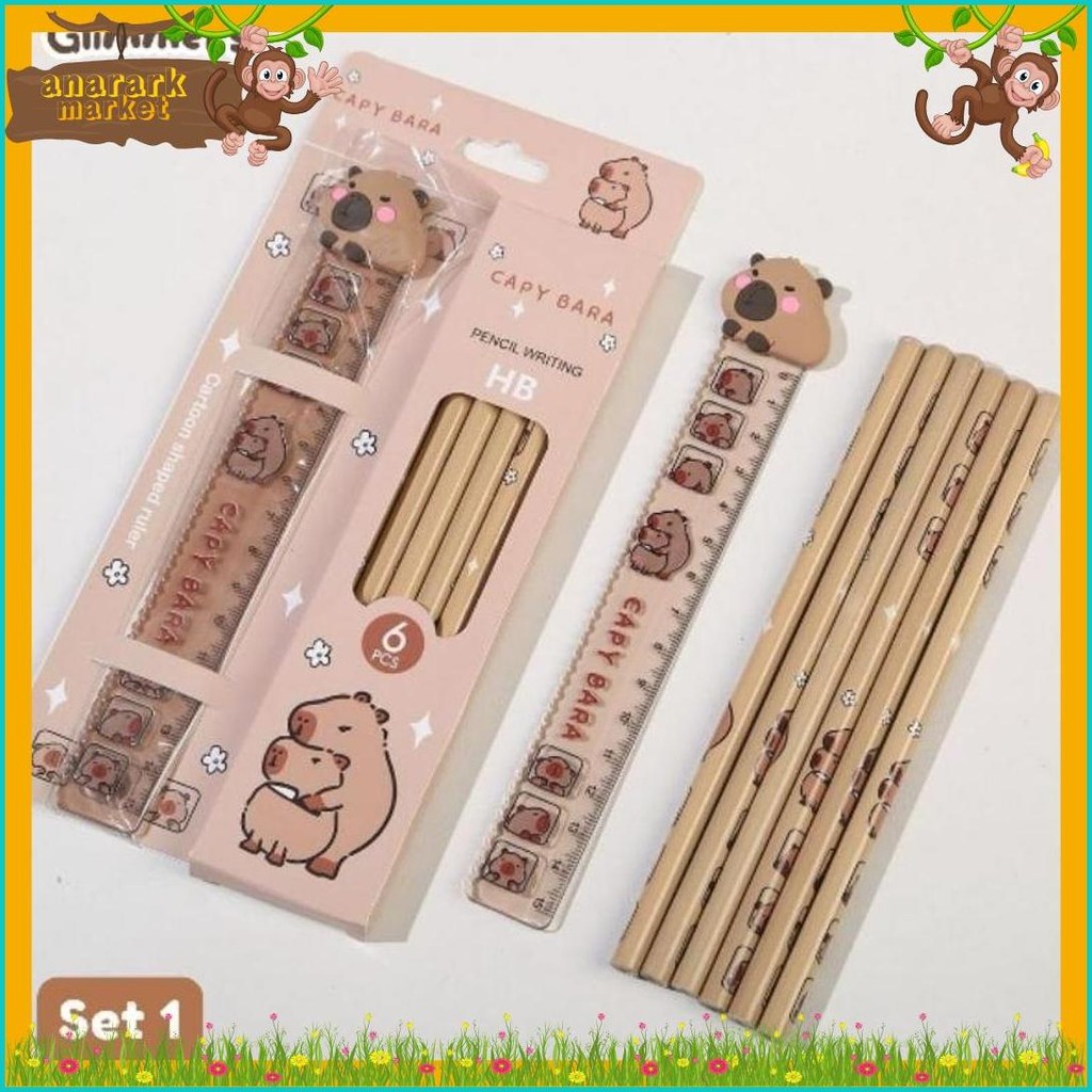 

1 Set Pencil Gift Capibara /1 Set Pensil Sekolah Diskon Setengah Harga
