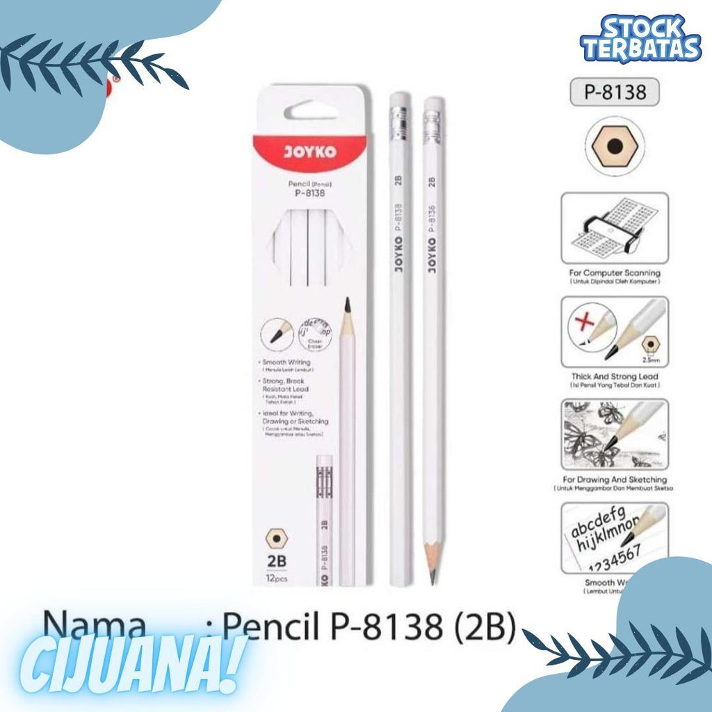 

Pensil 2B Joyko P - 8138 ( 1 Lusin ) Terlengkap Dan Termurah