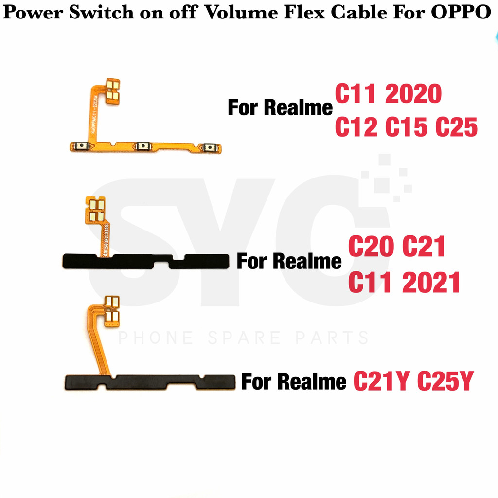 

1 Pcs Baru Untuk Realme C11 2020 2021 C12 C15 C20 C21Y C25Y Tombol Volume Daya Kunci Suku Cadang Per