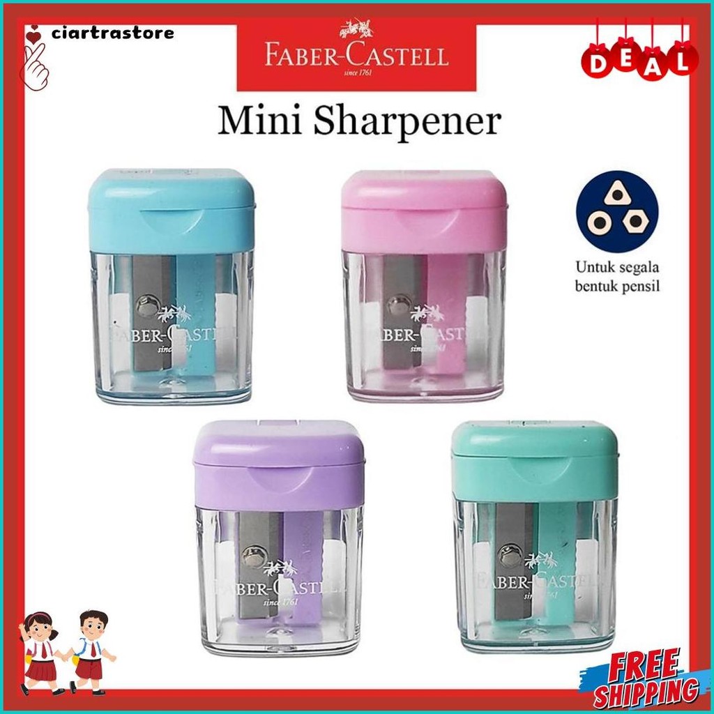 

Rautan Pensil Faber Castell / Sharpener Mini Box / Serutan 4 Warna Flash Sale! Diskon Hingga 70%