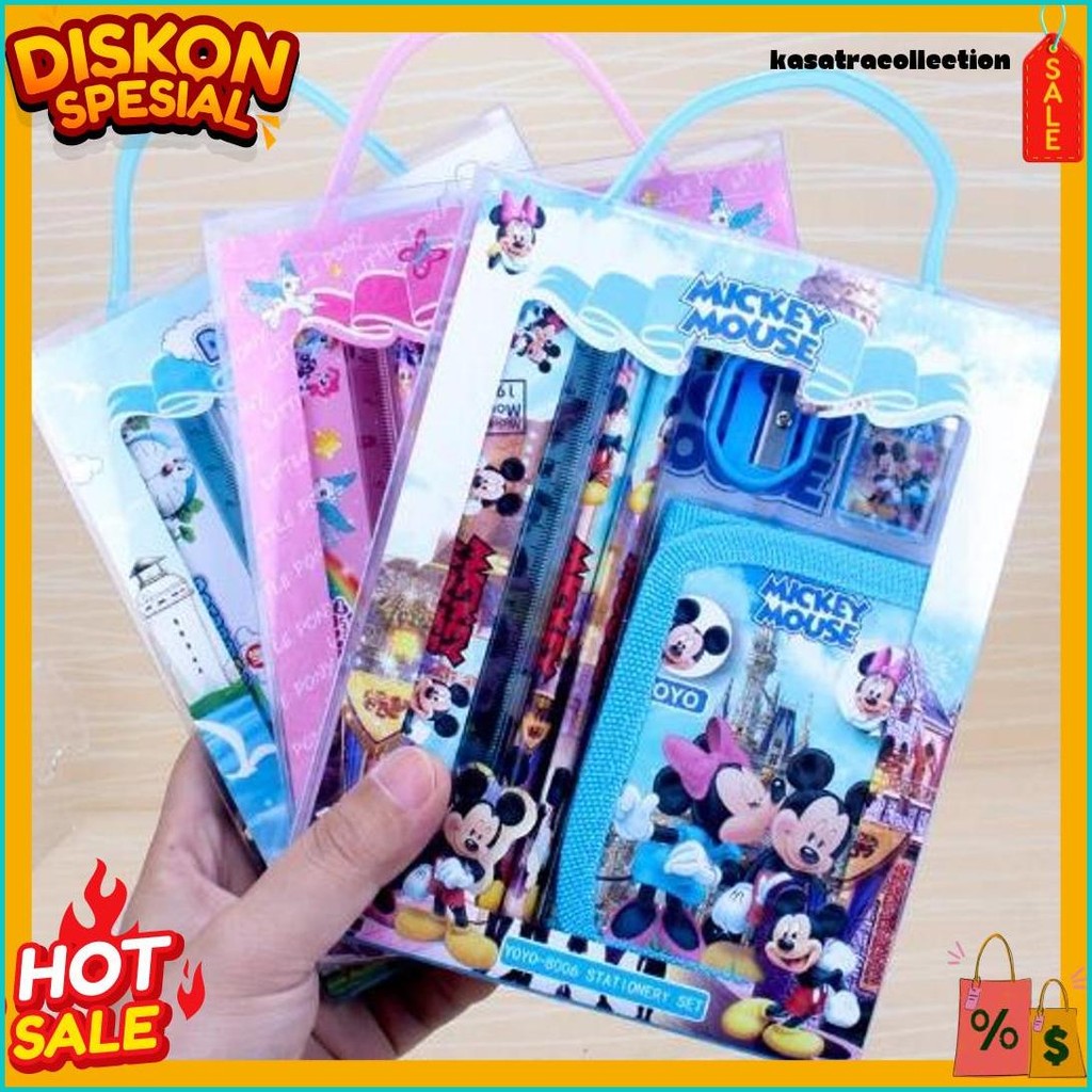 

Reseller Welcome - S5926 Stationery Set / Alat Tulis Set 6 In 1 Hadiah Souvenir / Paket Alat Tulis + Dompet Anak / Alat Tulis Set Karakter Diskon