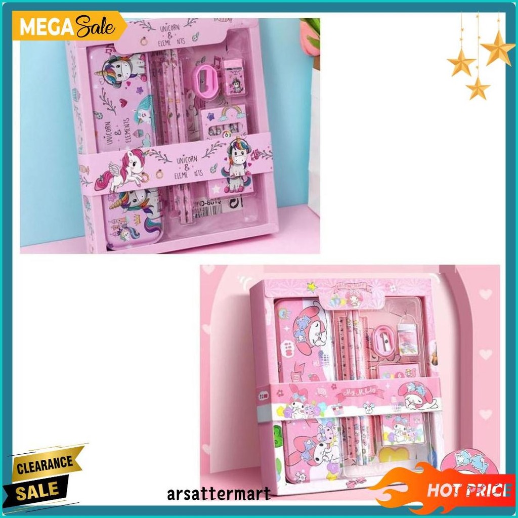 

Study Set Stationery Pensil Set Paket Alat Tulis Sekolah Krkter Spiderman/ Frozen/Unicorn 8015 Diskon Setengah Harga