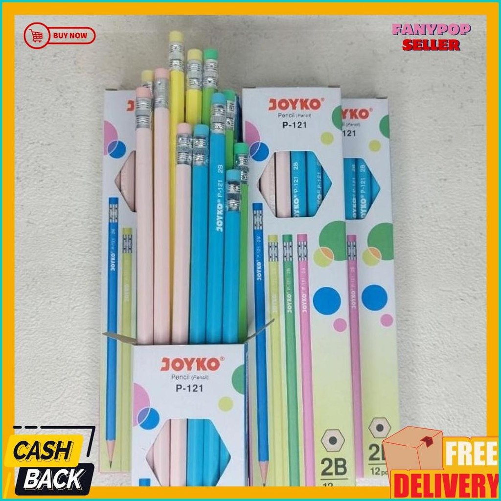 

Pensil 2B Joyko P-121 Perpak 12 Warna Penghapus Terlaris! Produk Ini Banyak Dicari