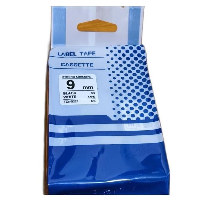 

Label Tape TZE 221 TZE221 compatible brother 9mm black on white. murah