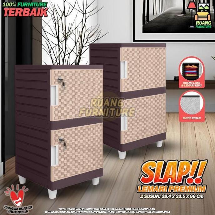 COD Lemari Plastik 1 Pintu Susun 2 Kunci Kingdom Slap Lemari Pakaian Minimalis Lemari Pintu Tahan La