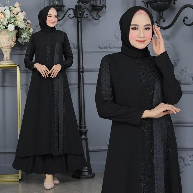 GALERI SICANTIK - COD - Gamis abaya hitam polos bahan jatuh - Abaya Turkey Hitam Polos - Gamis Hitam
