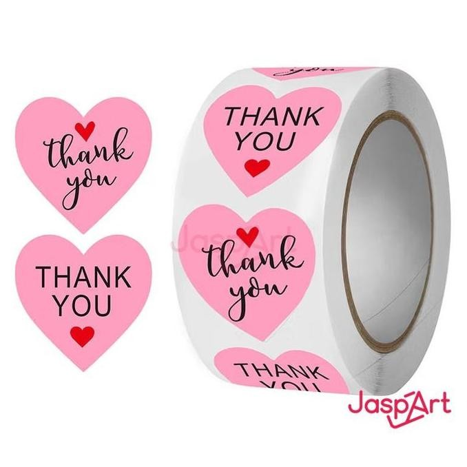 

^^^^^] STICKER THANK YOU STICKER TERIMA KASIH TINGGAL KUPAS DAN TEMPEL / STICKER THANK YOU 500 PCS Roll