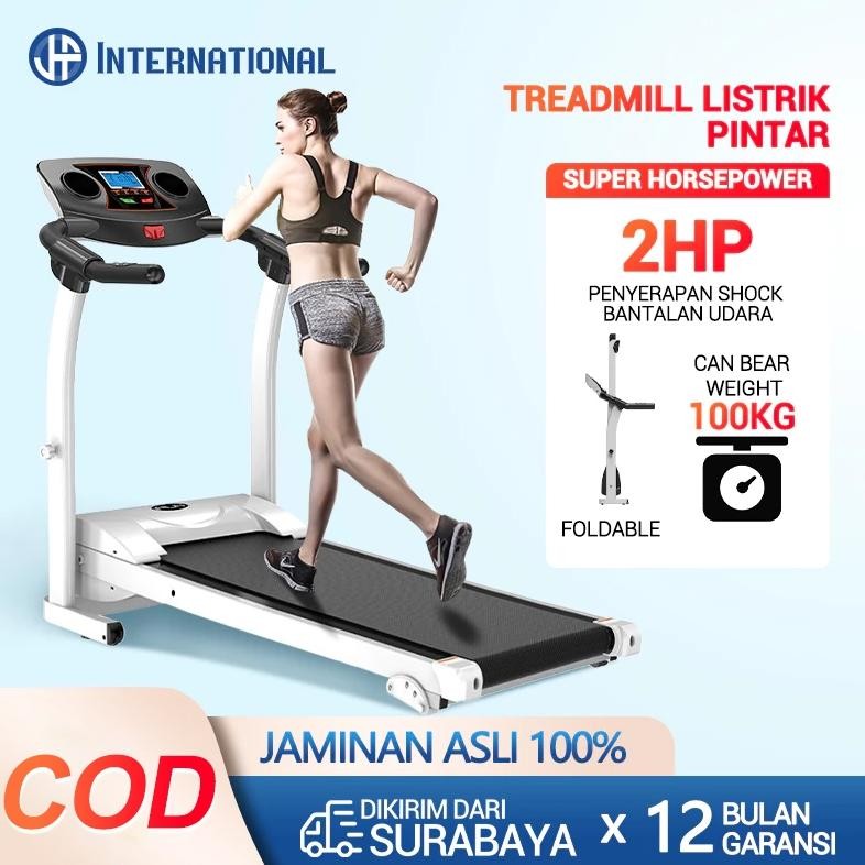 JF Treadmill Elektrik Tredmil Listrik 2.0 HP Mesin Alat Lari Olahraga Gym Fitness Cardio 042-3 JF CA