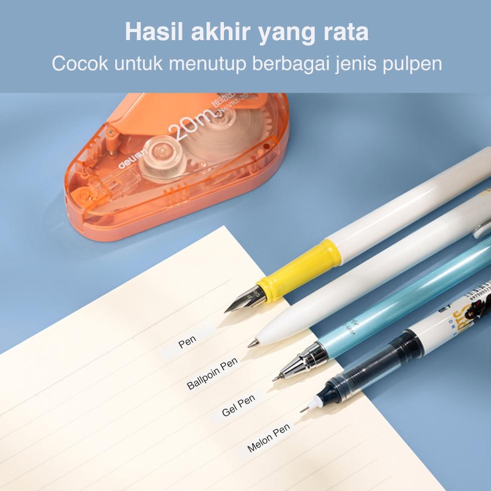 

Hg-24 Deli Correction Tape / Tip Ex Kertas / Pita Koreksi 20 Meter Praktis Warna Lucu Vr2-20 Hg-24