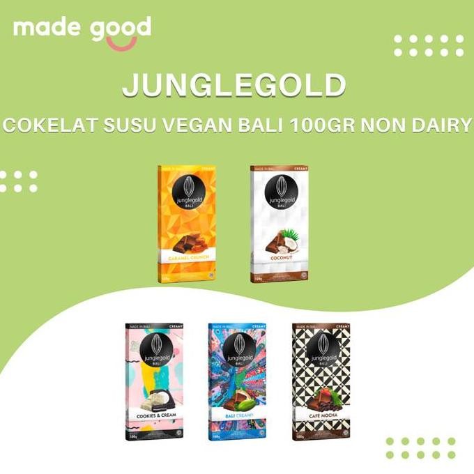 

Milk Chocolate Junglegold 100gr Vegan Cokelat Susu Bali Non Dairy Snack Termurah