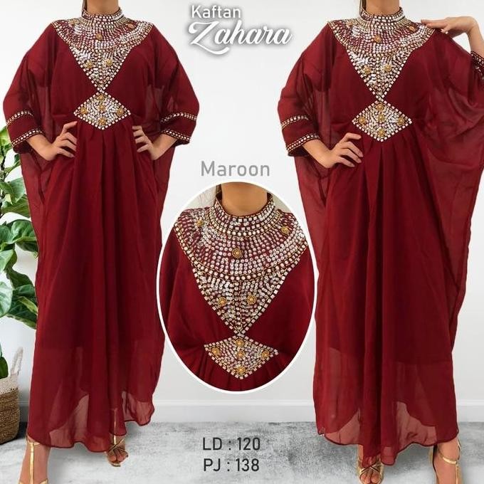 Zahara Kaftan Jumbo Full Payet Mewah / Gamis / Fashion Muslim