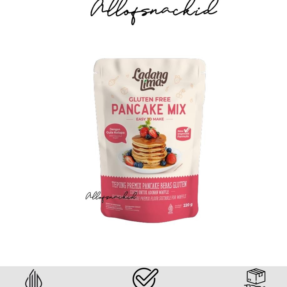 

Ladang Lima Pancake Mix Gluten Free 220Gr Tepung Pancake Tanpa Gluten