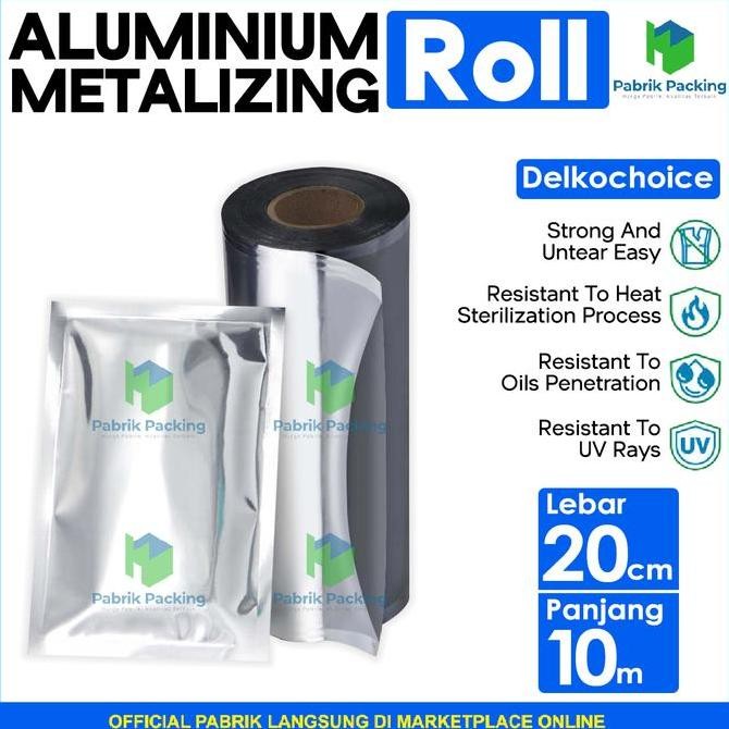 Plastik kemasan alumunium foil roll metalizing kemasan sachet 20 cm