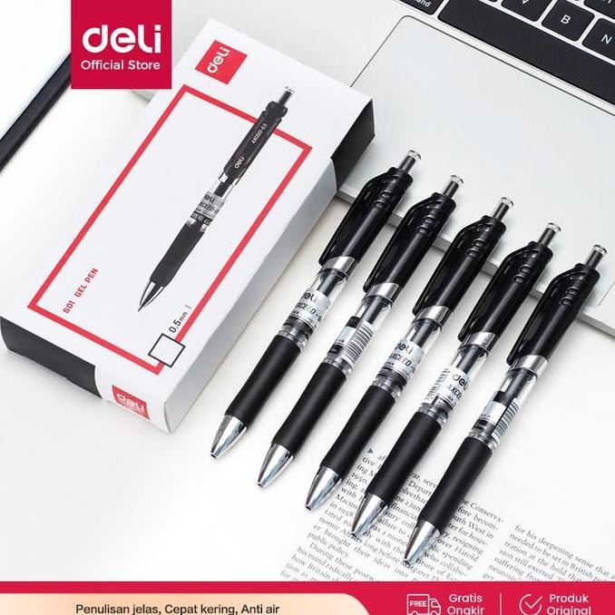 

tersedia pulpen deli s01 gel pen retractable 0.5mm isi 12pcs/box original