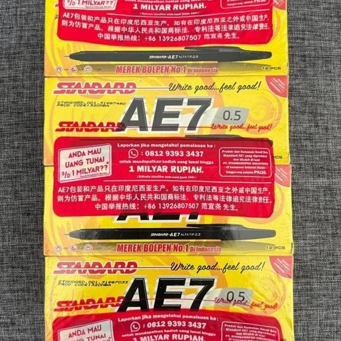 

tersedia pulpen standard ae7 1 gross (12 lusin) - harga promo murah grosir