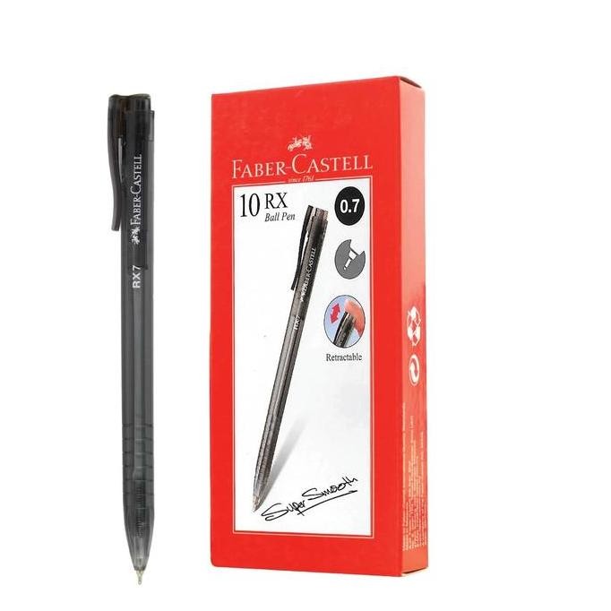 

tersedia pulpen faber-castell rx 0.7mm tinta hitam - box isi 10 pcs