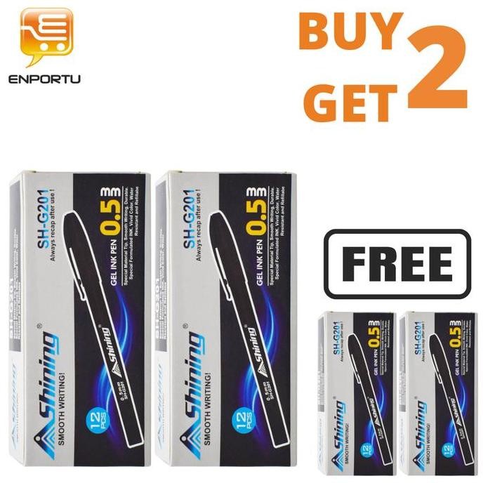 

tersedia pulpen shining hitam shg-201 - buy 2 get 2 (4 lusin) promo murah