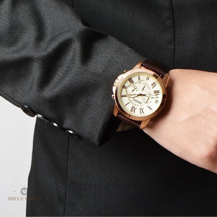 Jam Tangan Pria Fossil Grant Chronograph Kulit Casual Original Fs4991