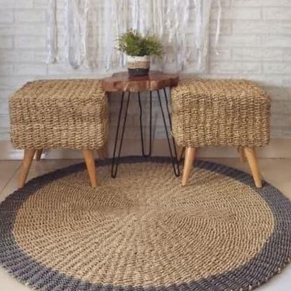 PO Rug Seagrass 150 cm List Grey / Karpet Anyaman Seagrass / Karpet