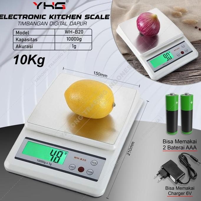 New Timbangan Dapur Digital WH-B20 10kg Akurasi 1g Timbangan Kue Elektrik LCD