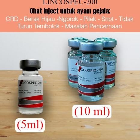 T-56 Lincospec - 200  (Repack) Obat Inject Ayam Flu Snot Crd Ngorok 5 & 10Ml T-56