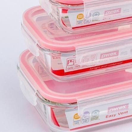 Pyrex Easy Vent Glass Storage Container / Wadah Penyimpanan Kaca / Toples Kaca