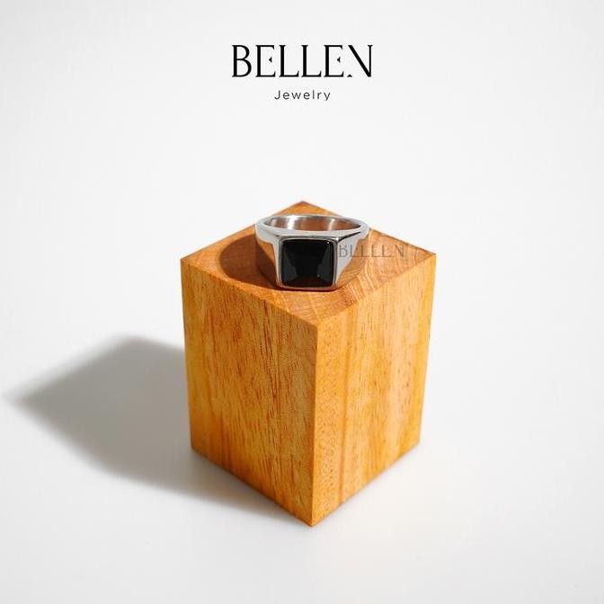 Bellen - Cincin Pria Silver Titanium Anti Karat / Cincin Silver Korea - Alba Ring