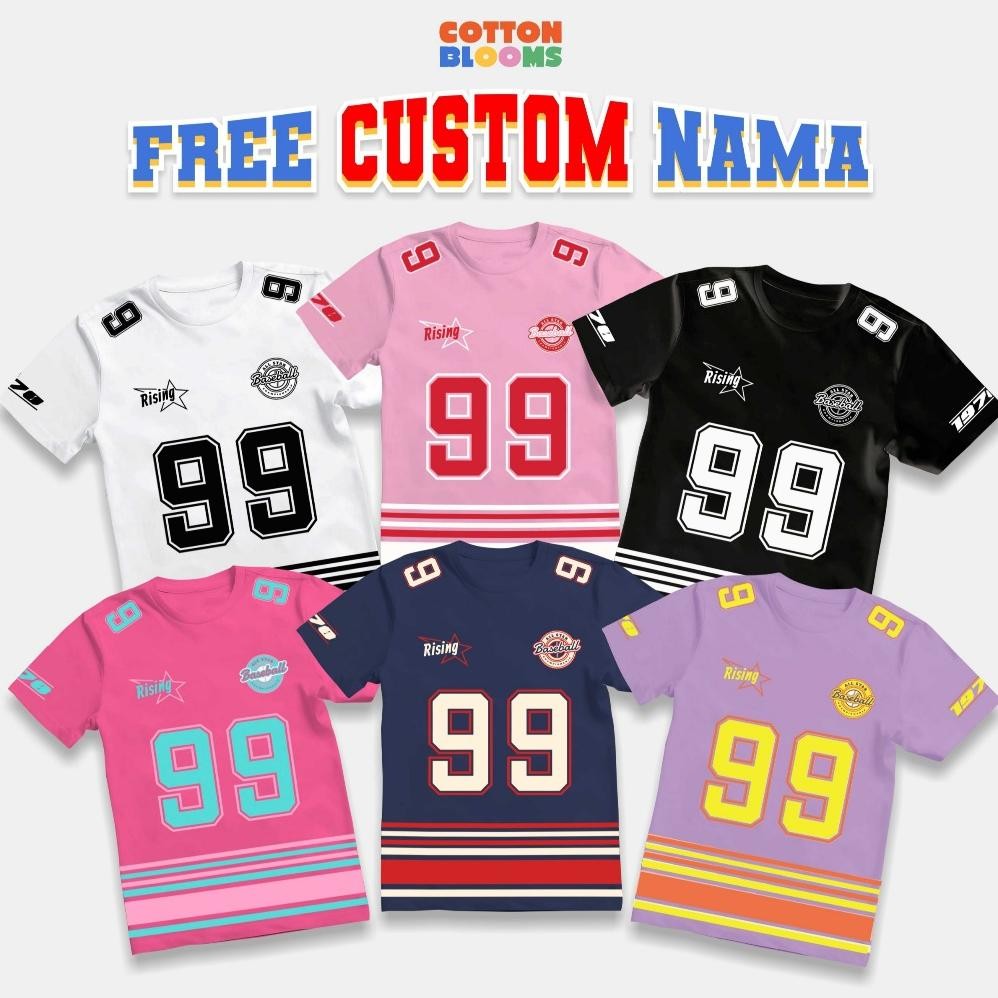 Kaos pria wanita angka streatwear kaos motif angka korean style / kaos wanita pria baseball