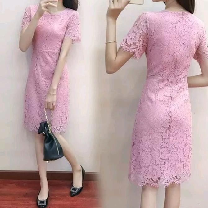 Lucy Dress Pesta Dress Paskah Putih brukat midi korea paskah natal imlek terbaru dress babydoll dres