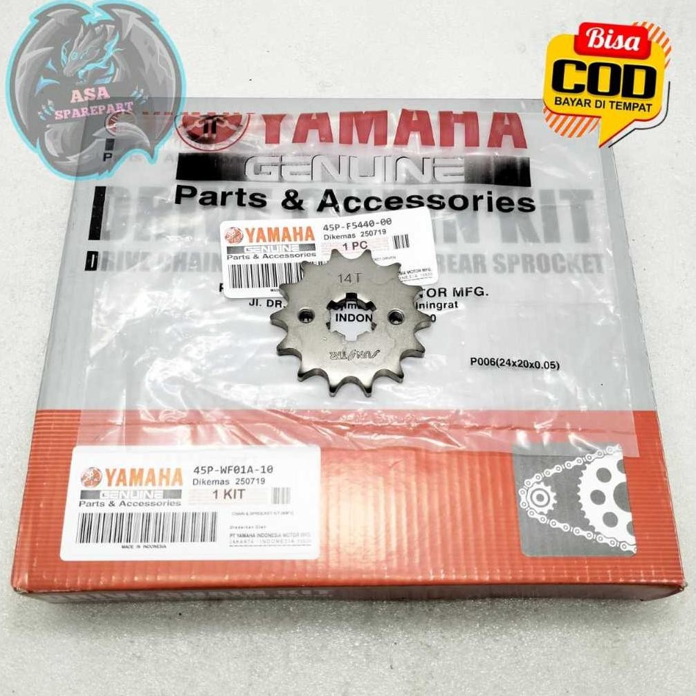 Diskon Gearset 45P Asli Original Motor Yamaha Byson 150 Bison Girset Gerset Ger Gir Satu Set Rantai 