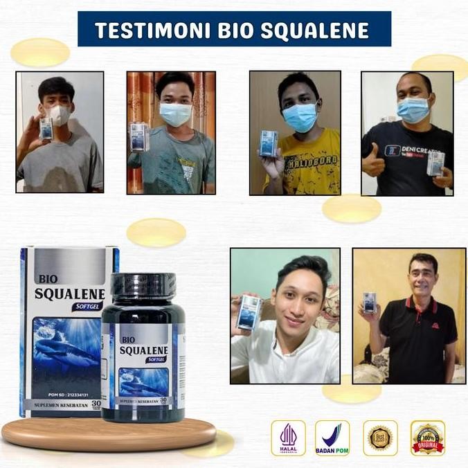 Bio Squalene Softgel Ekstrak Minyak Hati Ikan Hiu Omega 3 Fish Oil 100% Original Halal Mui