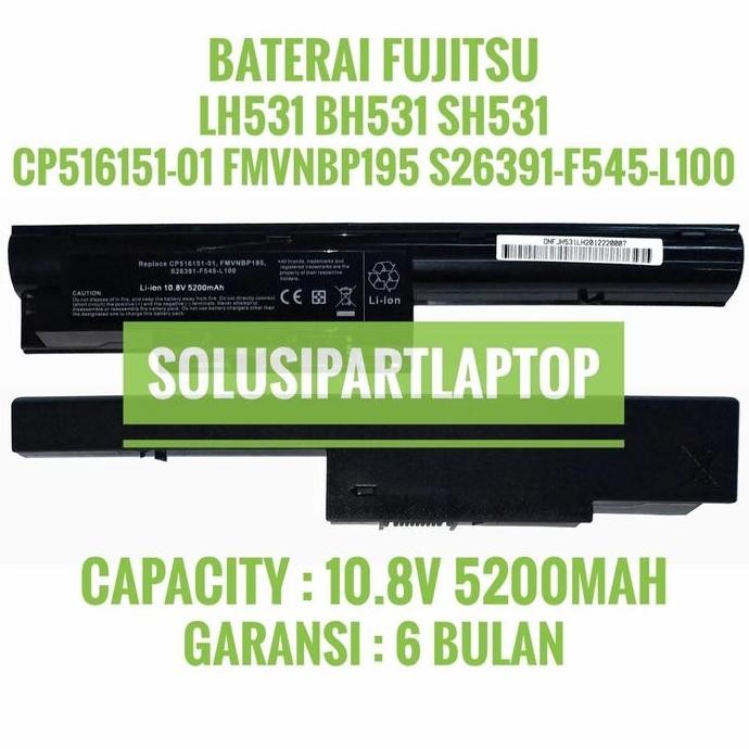 Baterai Fujitsu Lh531 Bh531 Sh531 Black