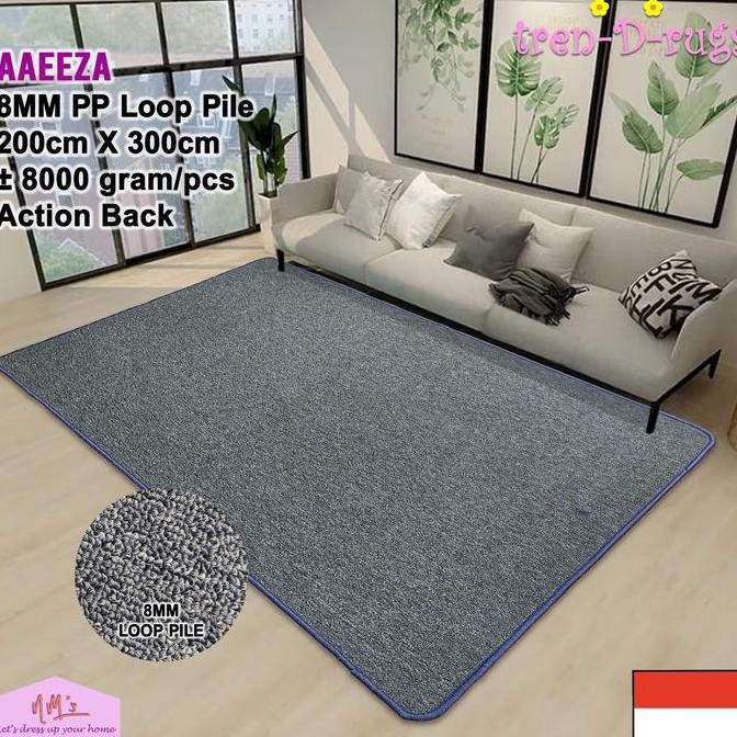 Karpet bulu permadani jumbo alas lantai ruang tamu polos minimalis NMs