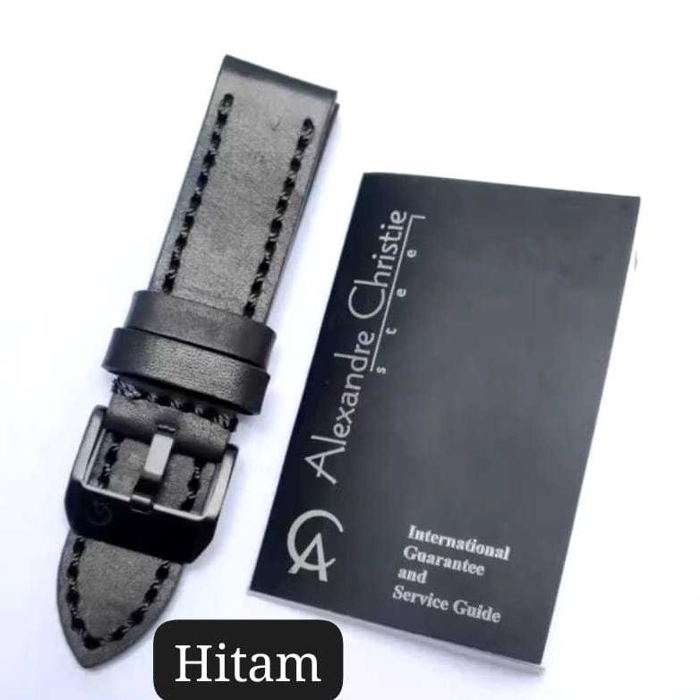(Terbaru) TALI STRAP 24MM JAM TANGAN PRIA ALEXANDRE CHRISTIE 6141 / AC6141 LEATHER ORIGINAL (Terlari