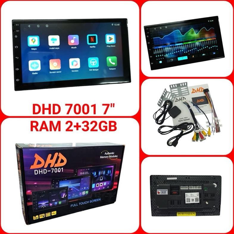 Terlaris Head Unit Double Din Android Dhd-7001 7 Inch Ram 2+32Gb Universal